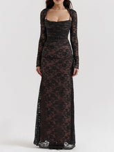 Artemis Black Lace Maxi Dress